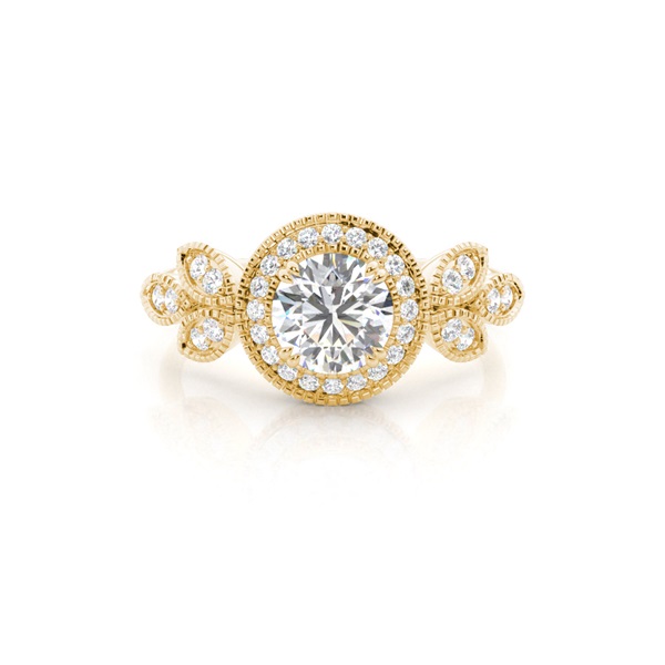 Prong Setting Diamond Halo Engagement Ring