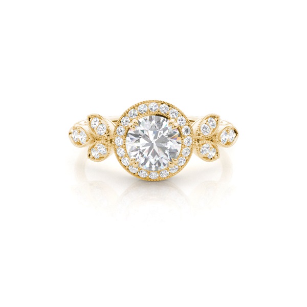 Prong Setting Moissanite Halo Engagement Ring
