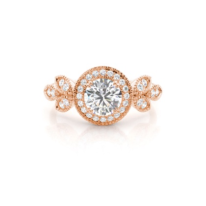 Rose Gold Halo Diamond Engagement Rings