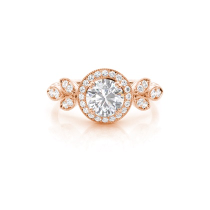 Prong Setting Moissanite Halo Engagement Ring