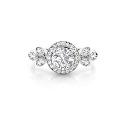 Prong Setting Moissanite Halo Engagement Ring