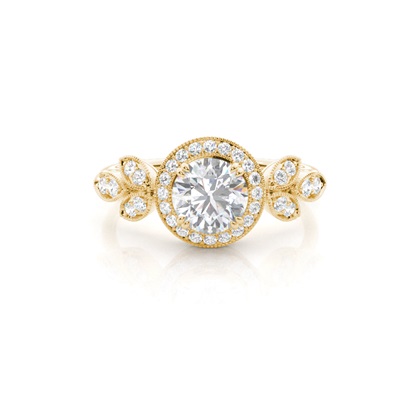 Prong Setting Moissanite Halo Engagement Ring