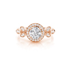 Prong Setting Moissanite Halo Engagement Ring