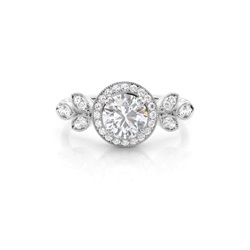Prong Setting Moissanite Halo Engagement Ring