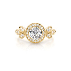 Prong Setting Diamond Halo Engagement Ring