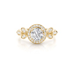 Prong Setting Moissanite Halo Engagement Ring