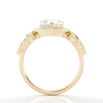4.00 Carat Yellow Gold Halo Engagement Rings