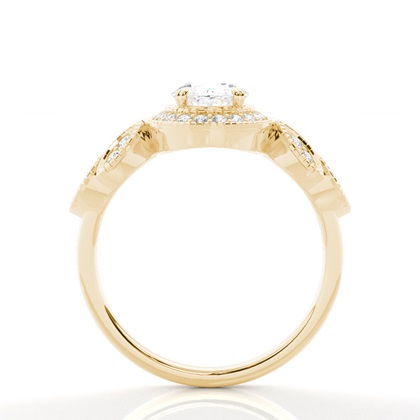 4.00 Carat Yellow Gold Halo Engagement Rings