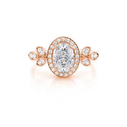 Prong Setting Moissanite Halo Engagement Ring