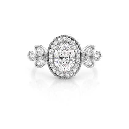 Oval Halo Diamond Engagement Rings