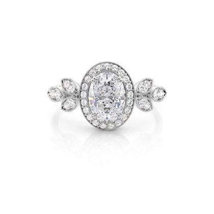 Prong Setting Moissanite Halo Engagement Ring