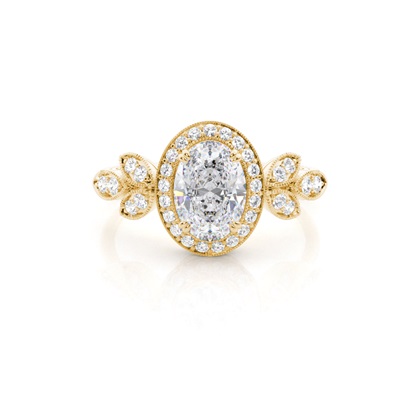 Prong Setting Moissanite Halo Engagement Ring
