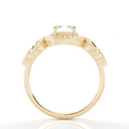 4.00 Carat Yellow Gold Halo Engagement Rings
