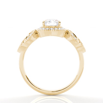 4.00 Carat Yellow Gold Halo Engagement Rings