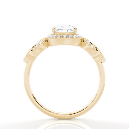 Prong-Einstellung Moissanit Halo-Verlobungsring