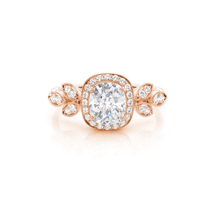 Prong Setting Moissanite Halo Engagement Ring