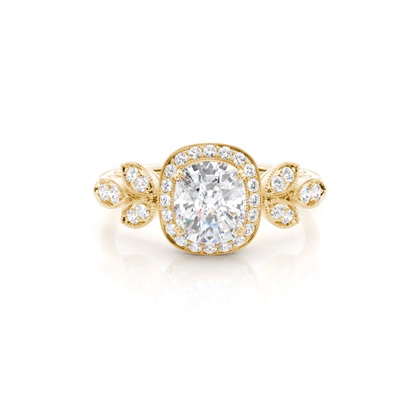 Prong Setting Moissanite Halo Engagement Ring
