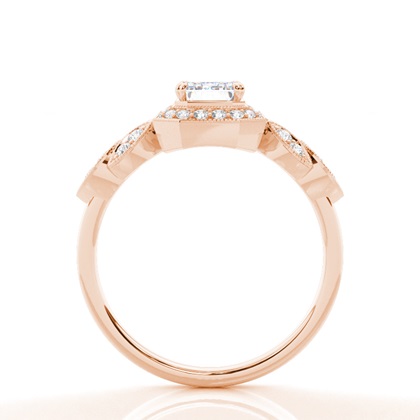 Prong-Einstellung Moissanit Halo-Verlobungsring