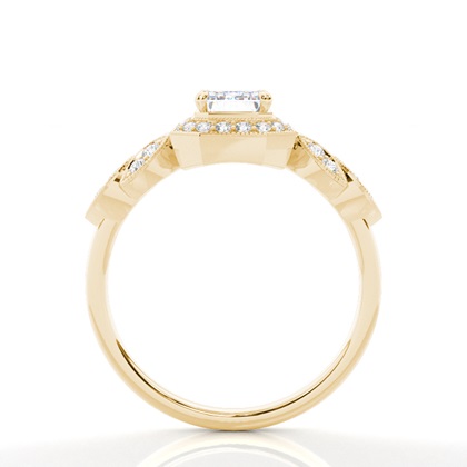 Prong-Einstellung Moissanit Halo-Verlobungsring