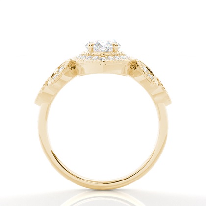4.00 Carat Yellow Gold Halo Engagement Rings