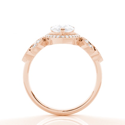 Prong-Einstellung Moissanit Halo-Verlobungsring