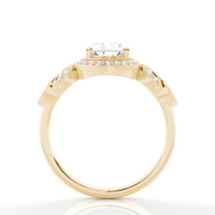 4.00 Carat Yellow Gold Halo Engagement Rings