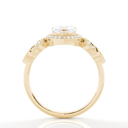 Prong-Einstellung Moissanit Halo-Verlobungsring