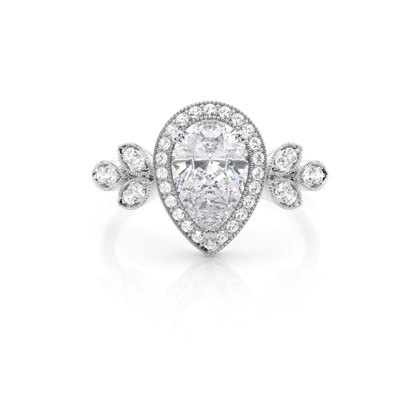 Prong Setting Moissanite Halo Engagement Ring