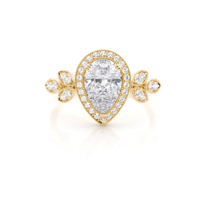 Prong Setting Moissanite Halo Engagement Ring
