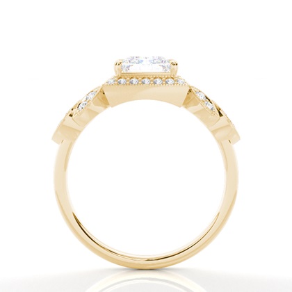 Prong-Einstellung Moissanit Halo-Verlobungsring