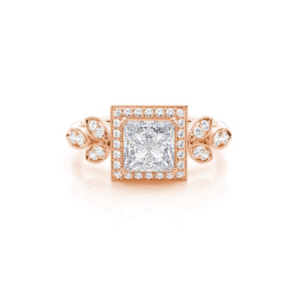 Prong Setting Moissanite Halo Engagement Ring