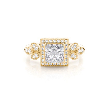 Prong Setting Moissanite Halo Engagement Ring