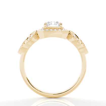 4.00 Carat Yellow Gold Halo Engagement Rings