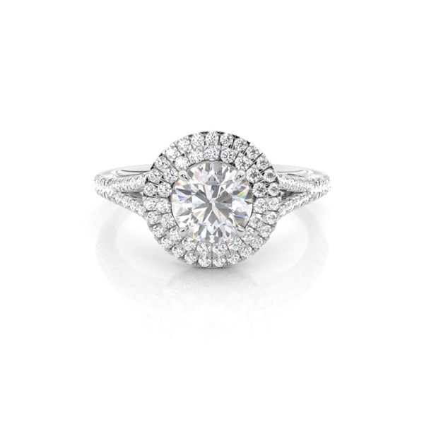 Prong Setting Moissanite Halo Engagement Ring