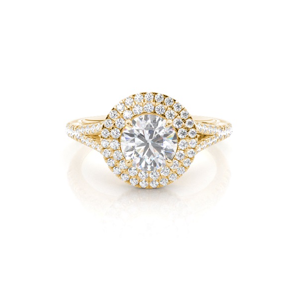 Prong Setting Moissanite Halo Engagement Ring