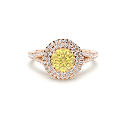 Yellow Diamond Halo Engagement Ring