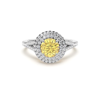 Yellow Diamond Halo Engagement Ring