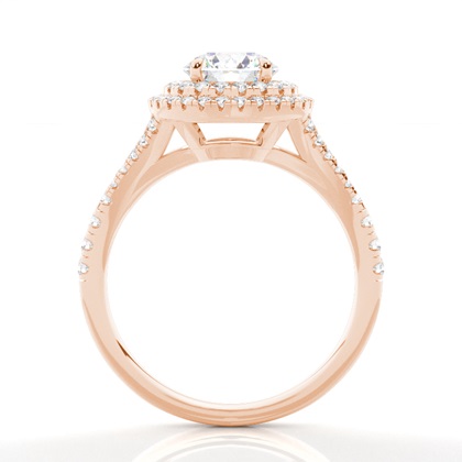 Prong-Einstellung Diamant Halo-Verlobungsring