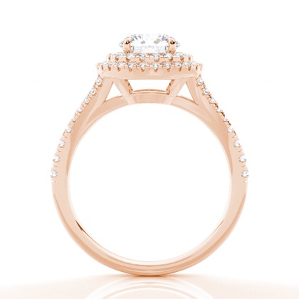 Prong Setting Moissanite Halo Engagement Ring