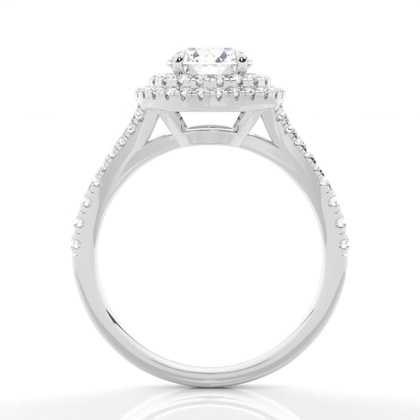 Prong-Einstellung Diamant Halo-Verlobungsring