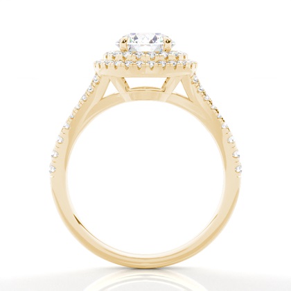 Prong-Einstellung Diamant Halo-Verlobungsring