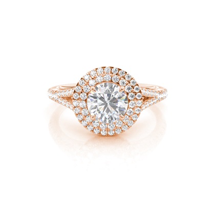 Prong Setting Moissanite Halo Engagement Ring