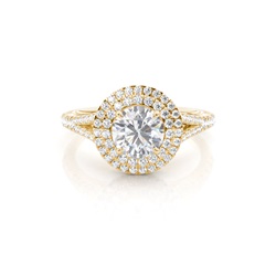 Prong Setting Moissanite Halo Engagement Ring