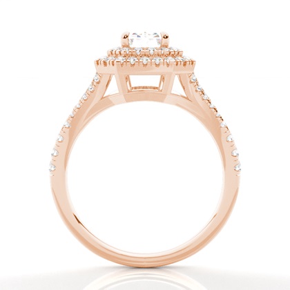 Prong-Einstellung Diamant Halo-Verlobungsring