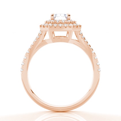 Prong-Einstellung Moissanit Halo-Verlobungsring