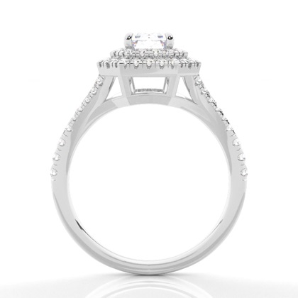 Prong-Einstellung Moissanit Halo-Verlobungsring