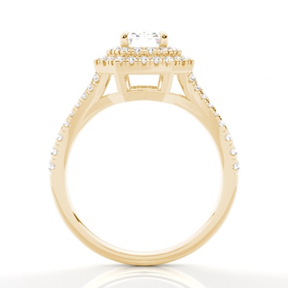 Prong-Einstellung Diamant Halo-Verlobungsring