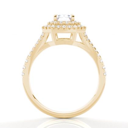 Prong-Einstellung Moissanit Halo-Verlobungsring