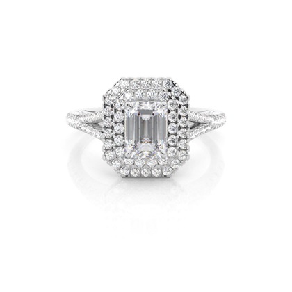 Prong Setting Moissanite Halo Engagement Ring