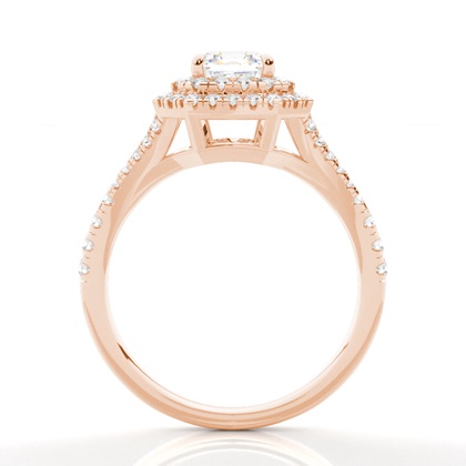 Prong-Einstellung Diamant Halo-Verlobungsring